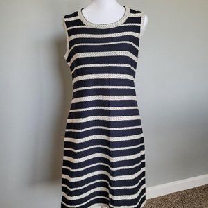 Max Studio Navy And Cream Sleeveless Dress